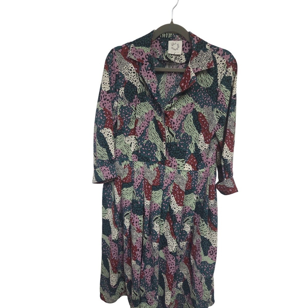 Oli Sido Arty Urban Pop Abstract Print‎ Shirt Dress Womens Colorful Retro Art XL